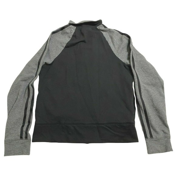 Express Womens Medium Sweatshirt Full Zip Lightweight Jacket Black Gray Cotton - Picture 2 of 9